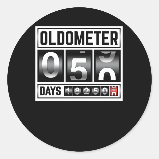 Adesivo OLDOMETER 50 Anos Feita Em 1971 50º Aniversário (Frente)