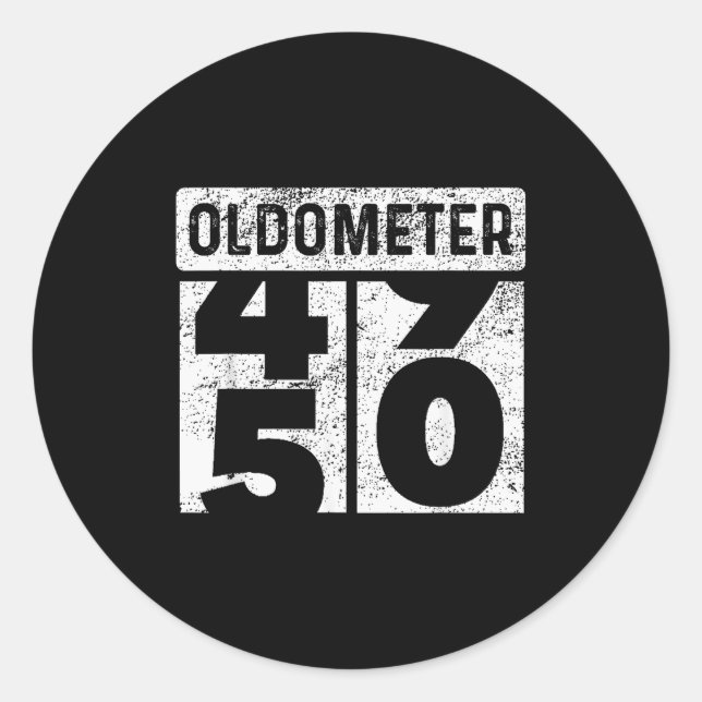 Adesivo Oldometer Odometer Funny 50th Birthday Gift 50 Yrs (Frente)
