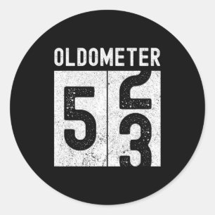 Adesivo Oldômetro Aniversário de 53 anos Divertido Retro F