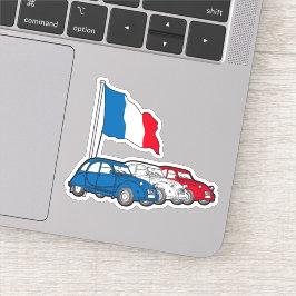 Adesivo Oldtimer 2CV Trio Frankreich Flagge