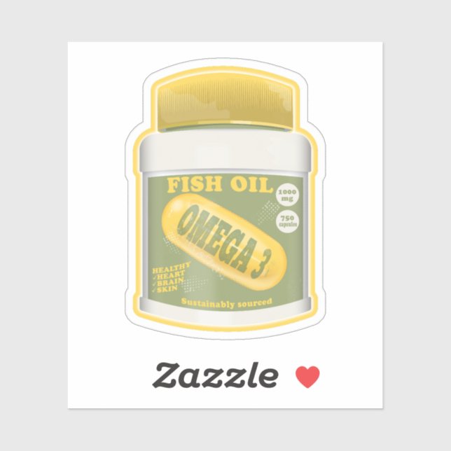 Adesivo Óleo de peixe ômega 3 (Folha)