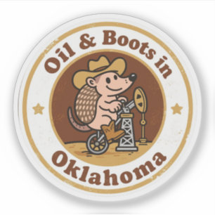 Adesivo Óleo e Botas_ Arte Antiga de Oklahoma