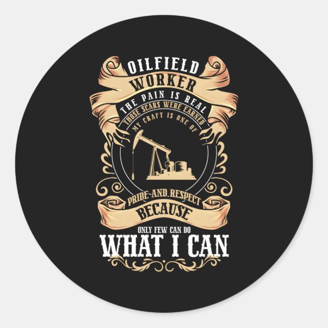 Adesivo Óleo Oilfeili Oilfield Trash Worker Roughneck (Frente)
