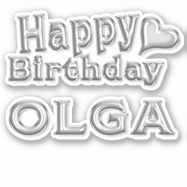 Adesivo Olga Happy Birthday silver Aufkleber Sticker (Frente)