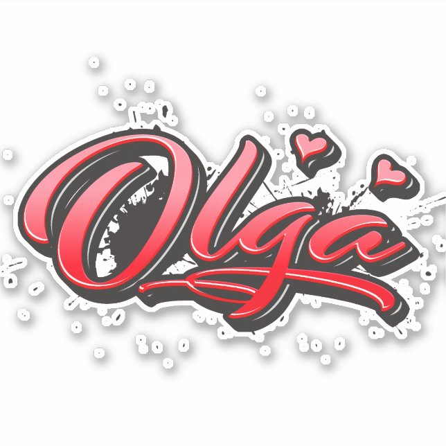 Adesivo Olga red Heart Graffiti Aufkleber Sticker (Frente)