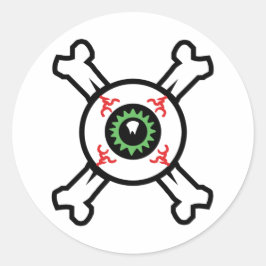 Adesivo Olhais e Crossbones para fundos leves