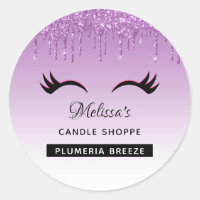 Olhais Pretos & Cor da Vela da Luminária Púrpura