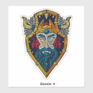 Adesivo Olhando a barba azul com aspecto metálico