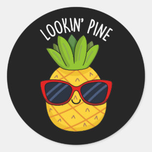 Adesivo Olhando Pine Engraçado Pineapple Pun Dark BG