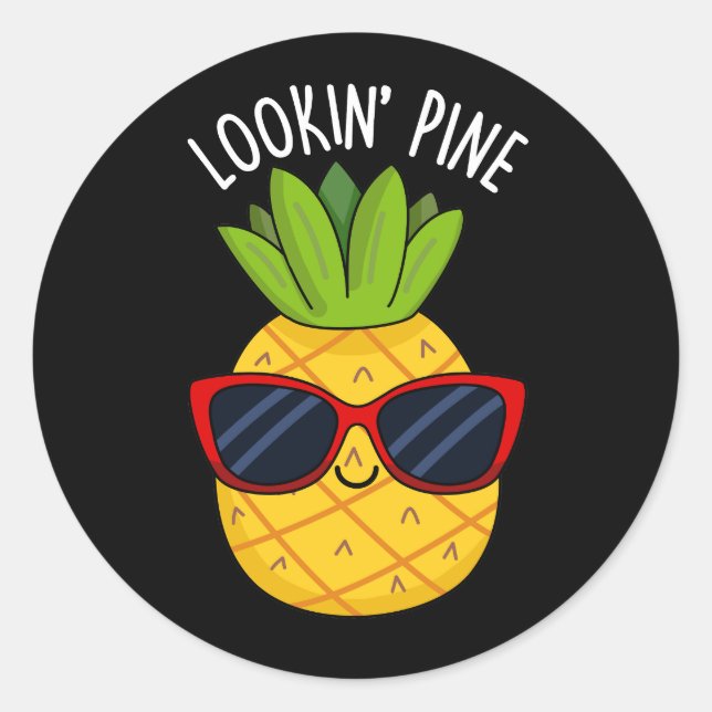 Adesivo Olhando Pine Engraçado Pineapple Pun Dark BG (Frente)