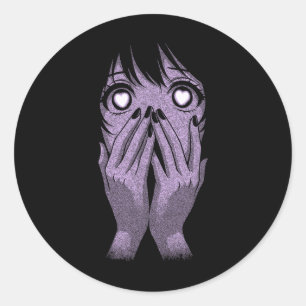 Adesivo Olhar Anime Garota Corações Mangá Otaku Grunge Got