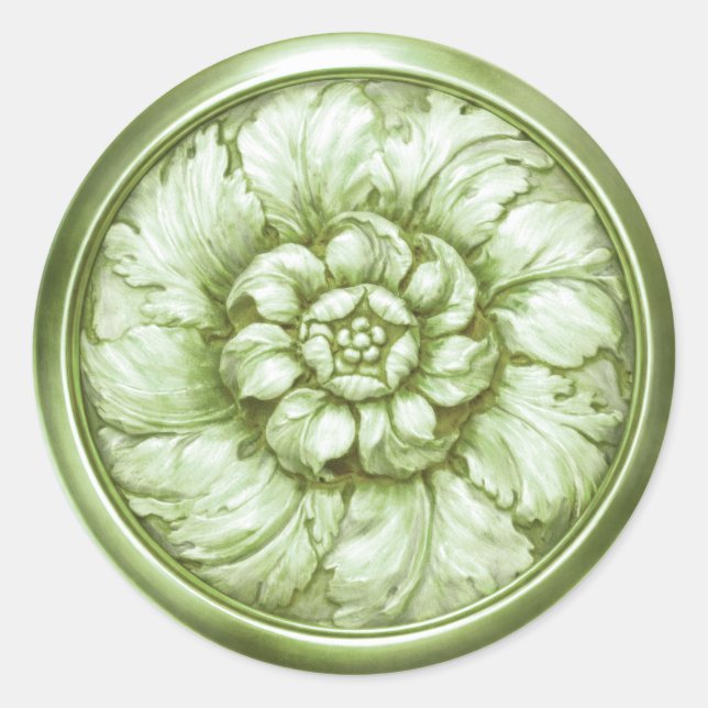 Adesivo Olhar Barroco Vintage em Verde 11 (Frente)