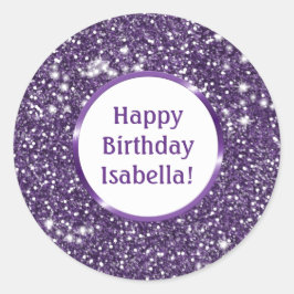 Adesivo Olhar Brilho Roxo Falso Aniversário Feliz Personal