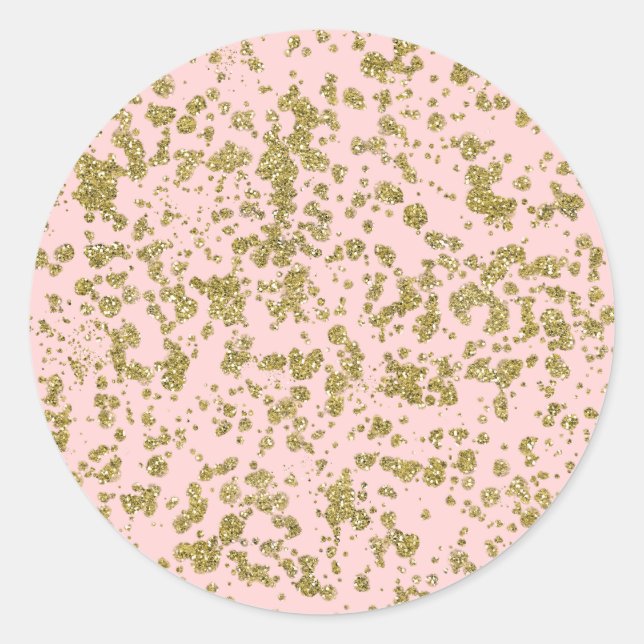 Adesivo Olhar de brilho rosa e dourado Glam moderno salpic (Frente)