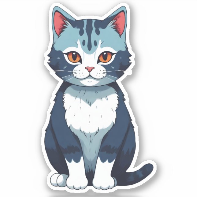 Adesivo Olhar de Gato Azul Enfeitiçante (Frente)