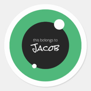 Adesivo Olhar de Monstro Nome Personalizado Material Escol