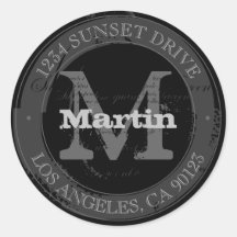 Olhar robusto | Endereço de devolução preto e Cinz