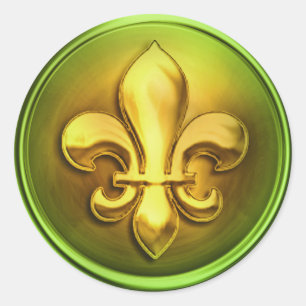 Adesivo Olhar Verde e Dourado e Fleur de Lis Emboscada