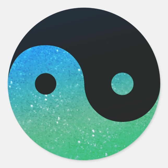 Adesivo Olhem Yin Yang Stickers Azul E Verde (Frente)