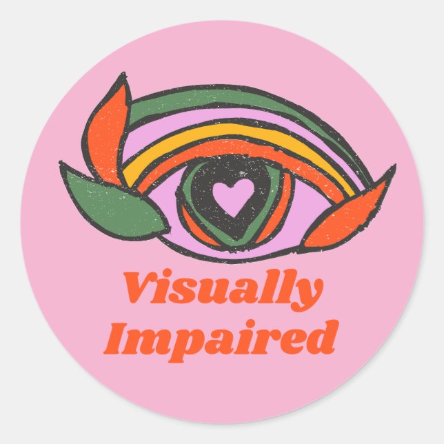 Adesivo Olho Arco-íris com texto de personalização (Frente)