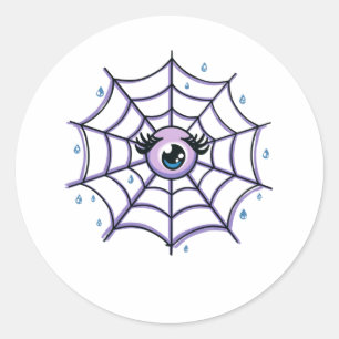Adesivo Olho bonito de desenho em uma Web cintilante