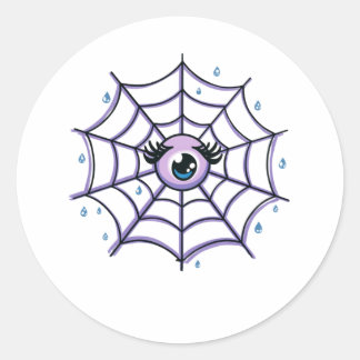 Adesivo Olho bonito de desenho em uma Web cintilante
