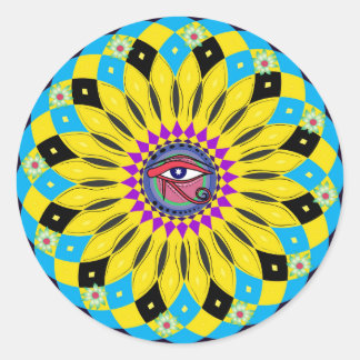 Adesivo Olho de Horus Sunflower Mandala Art Sticker