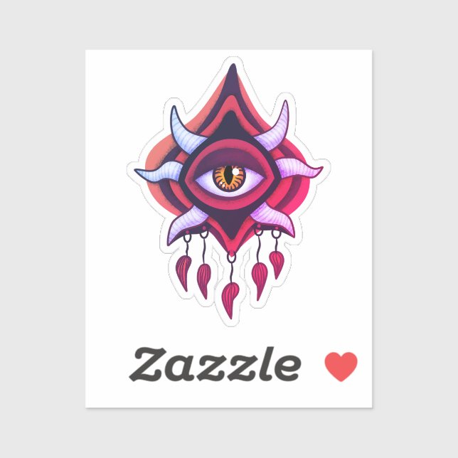 Adesivo Olho Demônio Roxo - Arte oculta gótica (Folha)