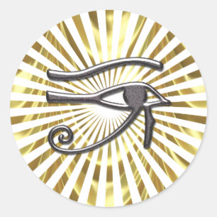 Adesivo Olho Egípcio de Horus Dourado e Negro