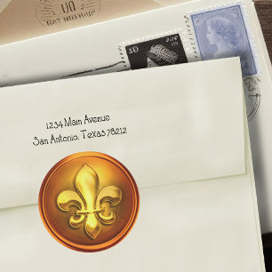 Adesivo Olho Embosado Laranja, Dourado e Fleur de Lis