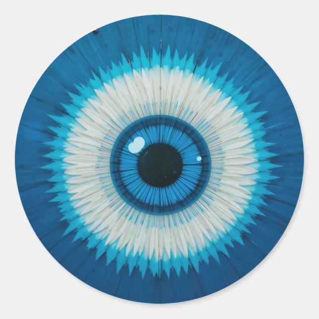 Adesivo Olho Gordo Artístico Azul Presente Espiritual Boho (Frente)