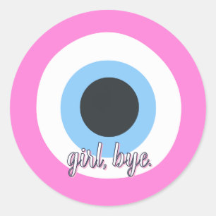 Adesivo olho mau rosa    personalizável
