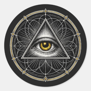 Adesivo Olho que Tudo Vê Geometria Sagrada Preto