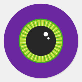 Adesivo Olho Verde Engraçado e Monstro Roxo
