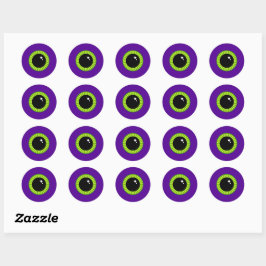 Adesivo Olho Verde Engraçado e Monstro Roxo