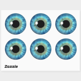 Adesivo Olhos Azuis Íris Legal Palhetas Redondas Personali