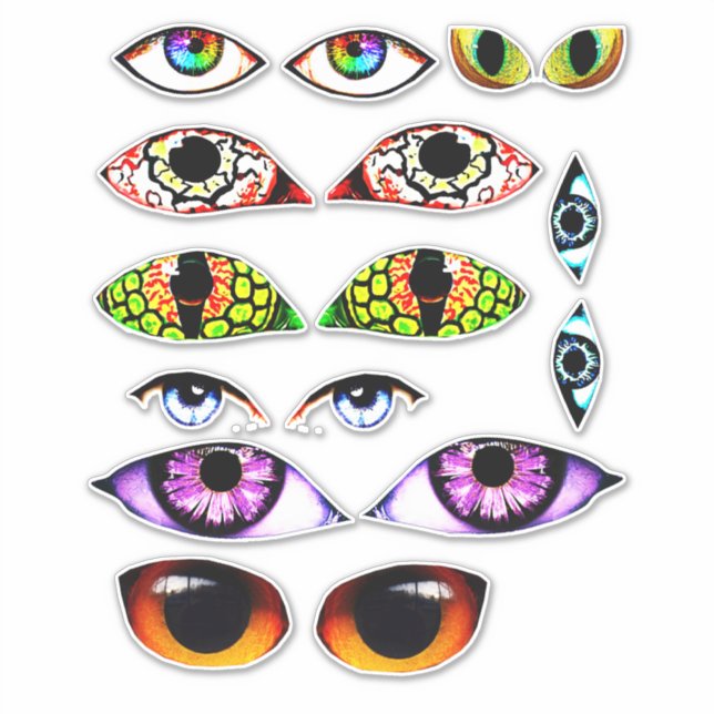 Adesivo Olhos De Criatura De Animais De Pessoas Assustador (Frente)