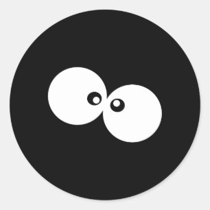 Adesivo Olhos de desenho, Olhos googeados - Branco preto