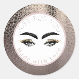 Adesivo Olhos de Maquiagem Glam Moderno Rosa Dourado Abstr