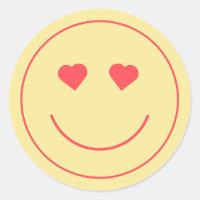 Olhos do Coração de Rosto Feliz | Amarelo
