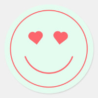 Olhos do Coração de Rosto Feliz | Mint Green