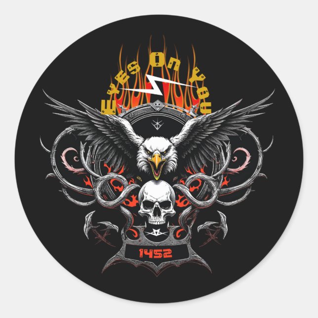 Adesivo Olhos Em Você 1452 Banda De Metal Rock (Frente)