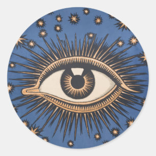 Adesivo Olhos Estrelas Lua Celestial Nouveau