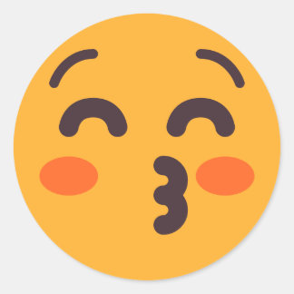 Adesivo Olhos Fechados De Cara Beijando Cores Personalizad