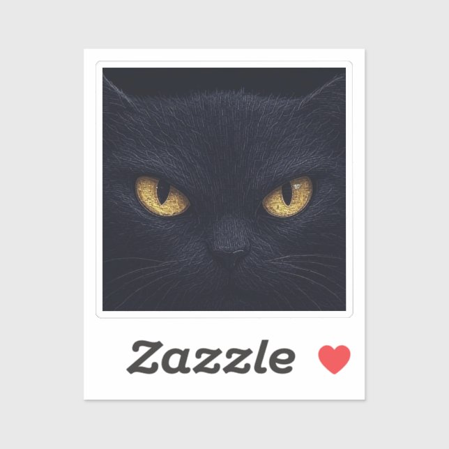 Adesivo Olhos Gatos no Escuro - Dia das Bruxas Louco (Folha)