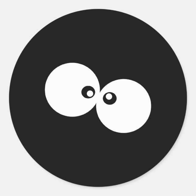 Adesivo Olhos Googados, Olhos Engraçados, Pretos e Brancos (Frente)