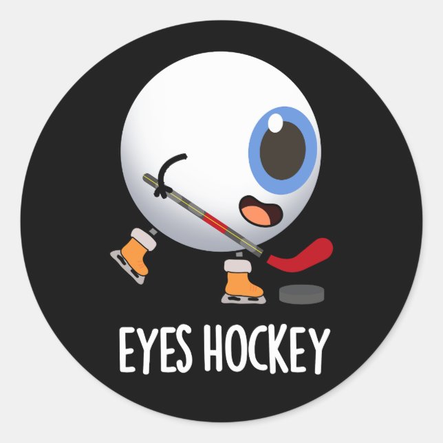 Adesivo Olhos Hockey Engraçado Esportes de Hockey Engraçad (Frente)