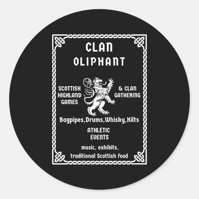 Adesivo Oliphant Scottish Clan Descende (Frente)