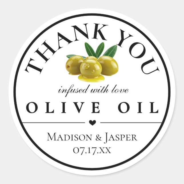 Adesivo Olive Oil Thank You Favor (Frente)