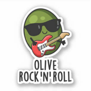 Adesivo Olive Rock E Roll Funny Rocker Olive Pun